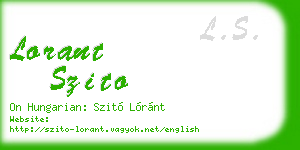 lorant szito business card